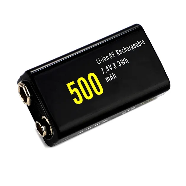 Аккумулятор Soshine USBLi-7.4V-500, 6F22 (крона), microUSB, 7.4V, 500mAh, Li-Po, LED, Black, Box