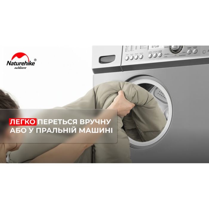 Спальник з капюшоном із звичайним мішком для зберігання Naturehike M400 CNK2350WS023, (1°C), правий, зелений
