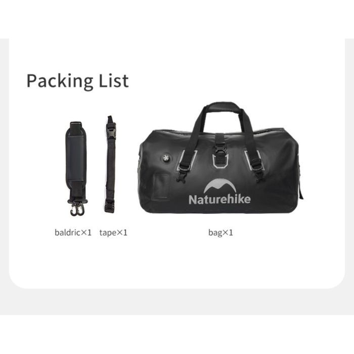 Водонепроникна дорожня сумка Naturehike CNK2450XB015, 60 л, чорна