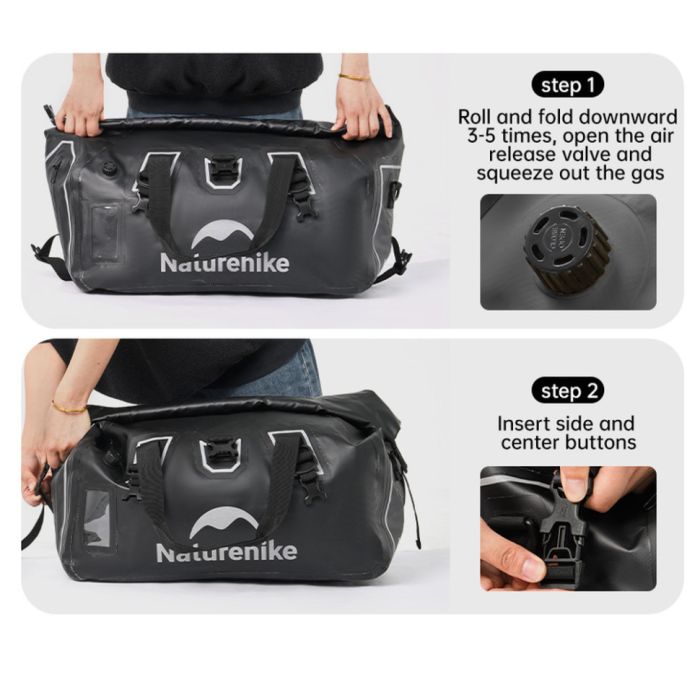 Водонепроникна дорожня сумка Naturehike CNK2450XB015, 40 л, чорна