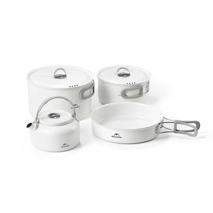 Чайник з керамічним антипригарним покриттям Naturehike CNK2450CF013 0,8 л, алюміній, білий