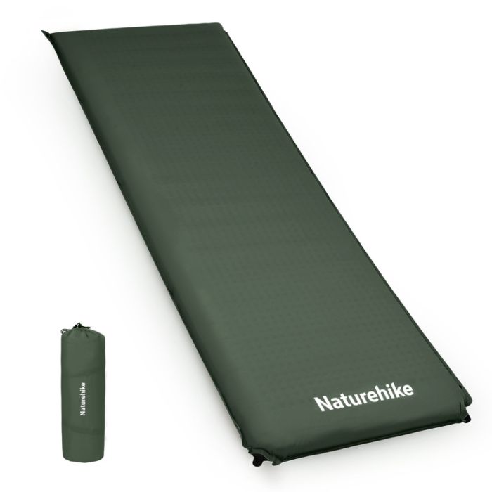 Килимок самонадувний одномісний Naturehike CNK2450WS020, 100 мм, темно-зелений