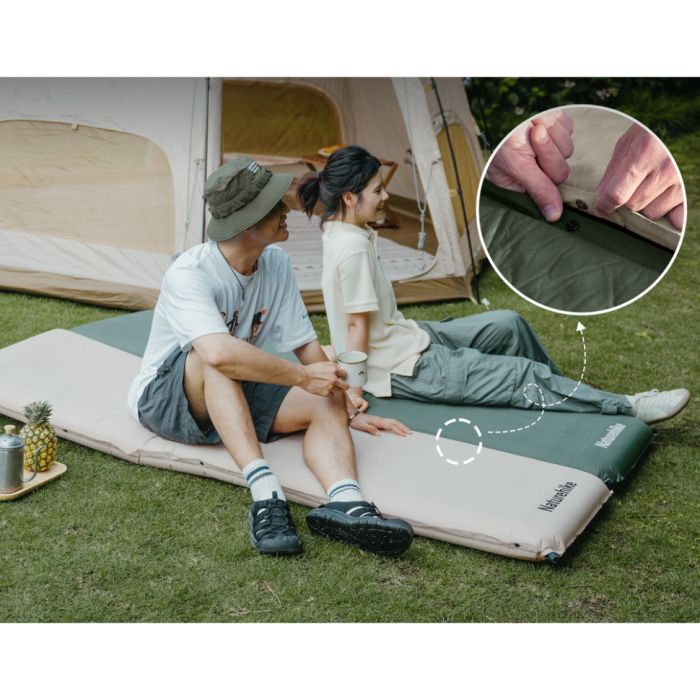 Килимок самонадувний одномісний Naturehike CNK2450WS020, 100 мм, темно-зелений