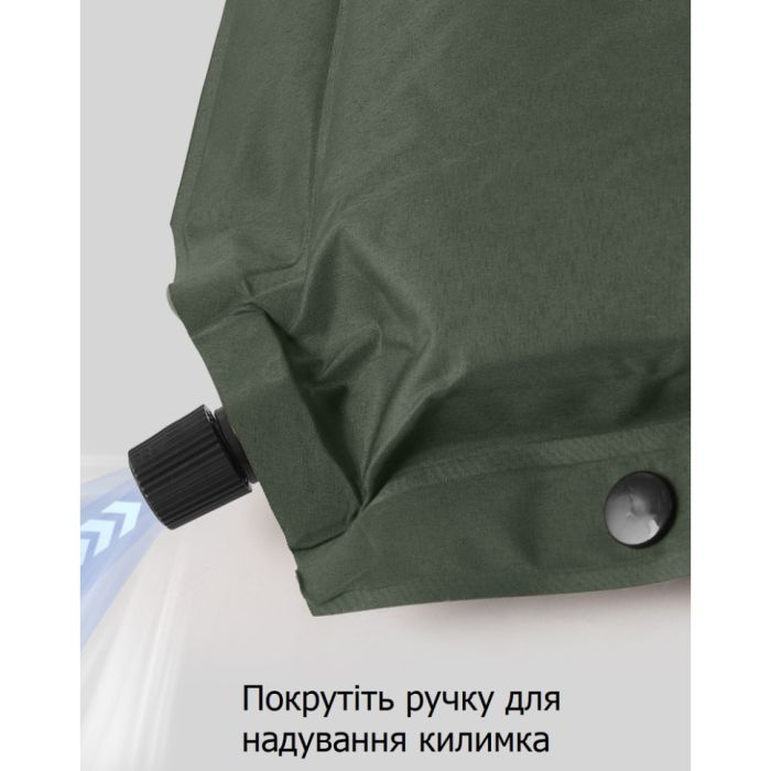 Килимок самонадувний одномісний Naturehike CNK2450WS020, 100 мм, темно-зелений