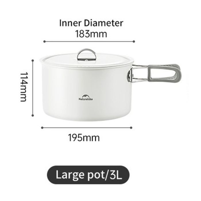Каструля із керамічним антипригарним покриттям Naturehike CNK2450CF013, 3 л, алюміній