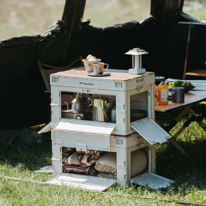 Складаний контейнер Naturehike CNK2450XB020, 52 л, бежево-сірий