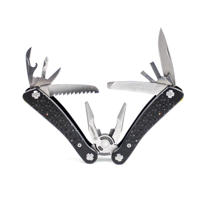 Мультитул Ganzo G106, (16.5 см) 22 функції, чорний + біти та чохол