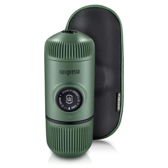 Портативна еспресо-кавоварка Wacaco Nanopresso зелена з чохлом