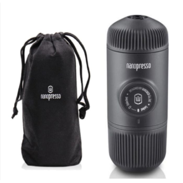 Портативна еспресо-кавоварка Wacaco Nanopresso сіра, механічна, для меленої кави