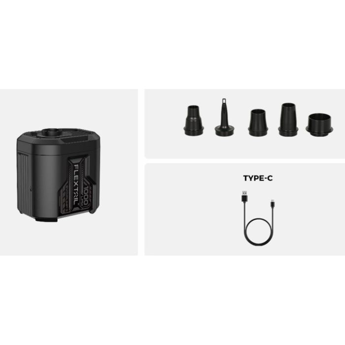 Портативний повітряний насос Flextail Evo Pump 3, 1000 л/хв, чорний