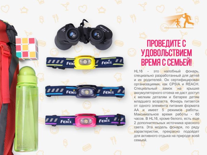 Ліхтар налобний Fenix HL16 синій