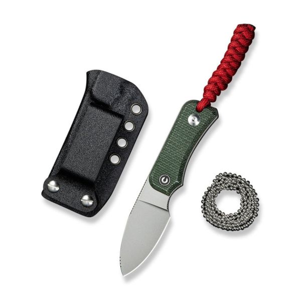 Ніж фіксований тактичний Civivi Baby Banter, (6.1 см) Nitro-V / Micarta темно-зелений