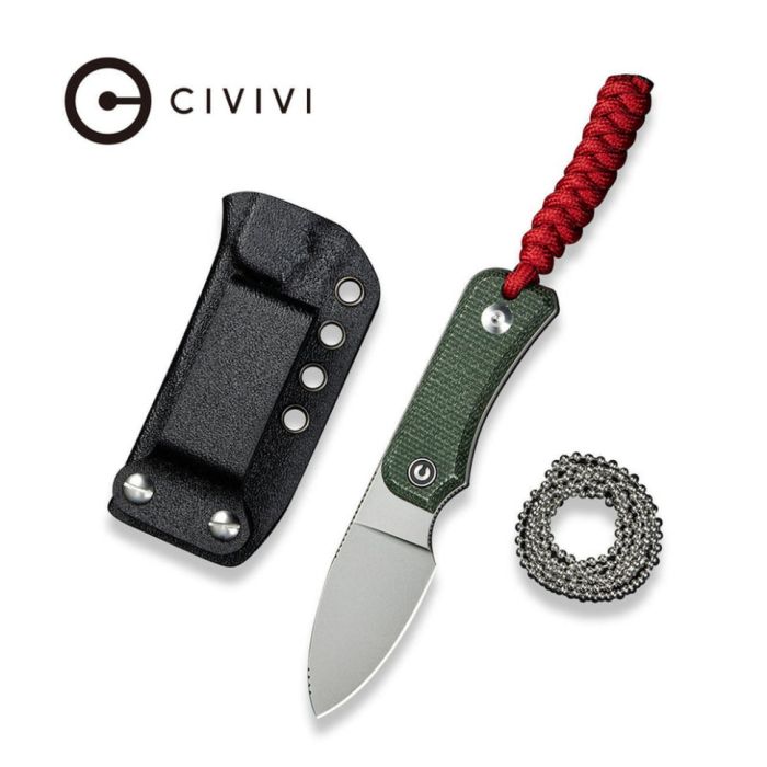 Ніж фіксований тактичний Civivi Baby Banter, (6.1 см) Nitro-V / Micarta темно-зелений