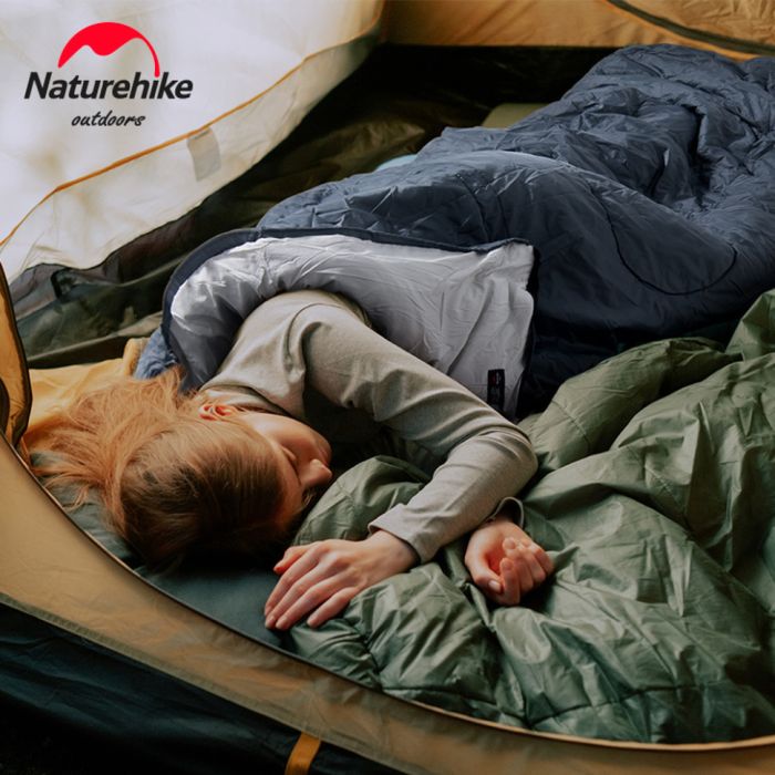 Спальник з капюшоном та закругленим дном Naturehike Y150 NH21MSD08 правий, темно-блакитний