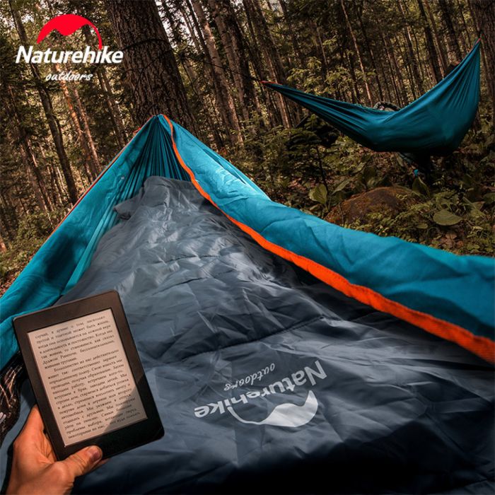 Спальник з капюшоном та закругленим дном Naturehike Y150 NH21MSD08 правий, темно-блакитний