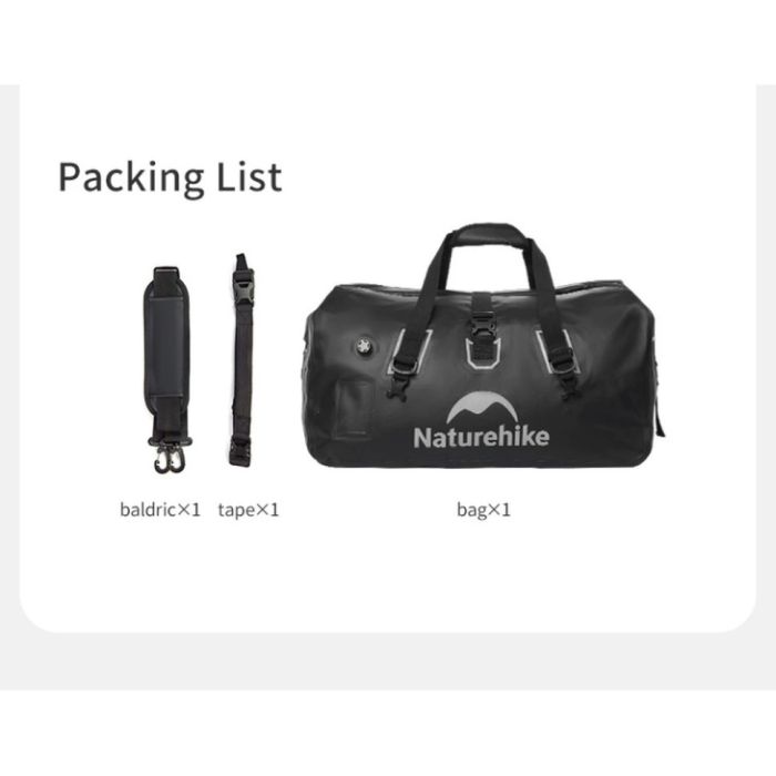 Водонепроникна дорожня сумка Naturehike CNK2450XB015, 90 л, чорна