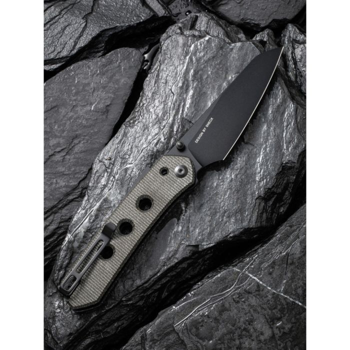 Ніж складаний туристичний Civivi Vision FG, (8.9 см) Nitro-V / Micarta темно-сірий