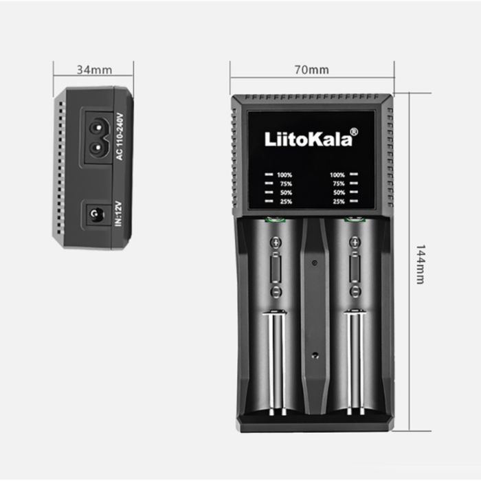 Універсальний зарядний пристрій LiitoKala Lii-PL2 EU на 2 канали