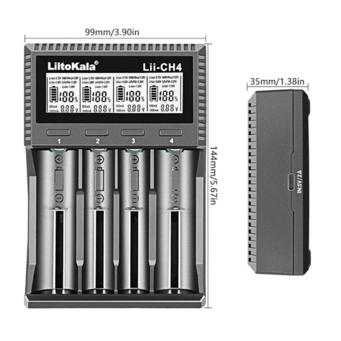Універсальний  зарядний пристрій LiitoKala Lii-CH4 5V 2A на 4 канали