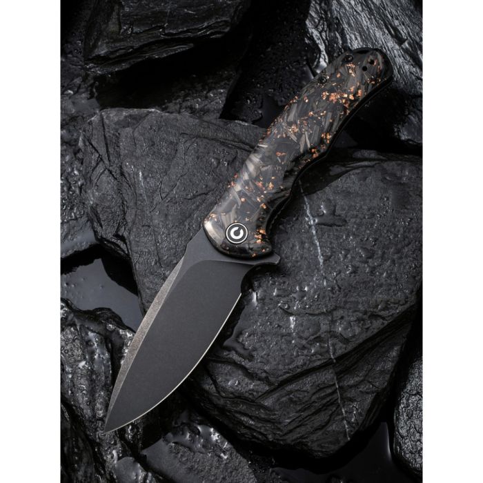 Ніж складаний туристичний Civivi Praxis, (9.5 см) 9Cr18MoV / Carbon Fiber & Resin