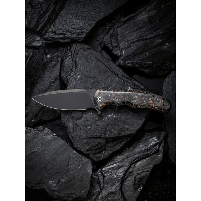 Ніж складаний туристичний Civivi Praxis, (9.5 см) 9Cr18MoV / Carbon Fiber & Resin