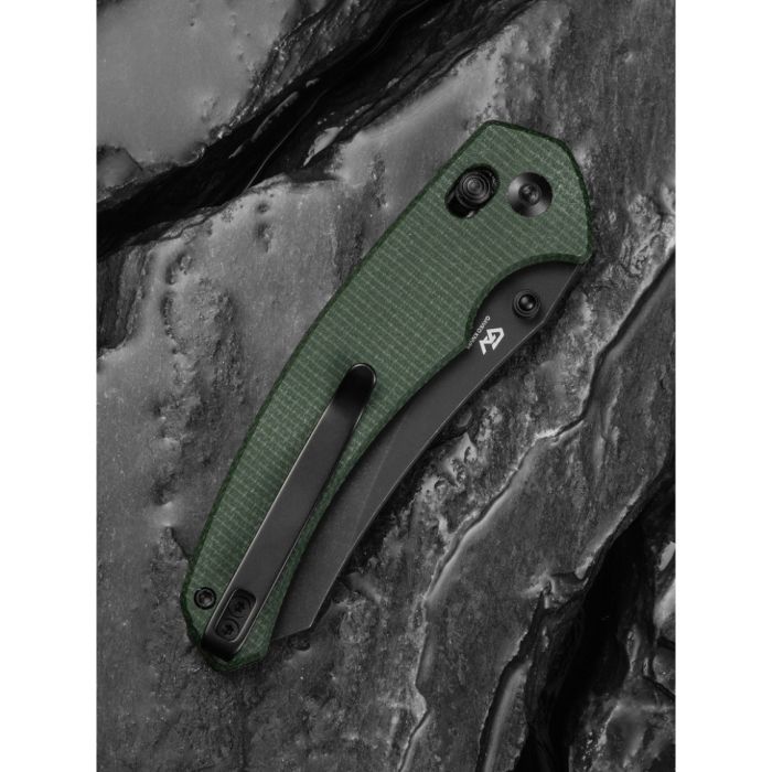 Ніж складаний туристичний Civivi Sixgill, (8.7 см) Nitro-V / Micarta темно-зелений