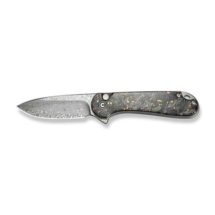 Ніж складаний кишеньковий Civivi Elementum II, (7.5 см) Damascus / Carbon Fiber & Resin