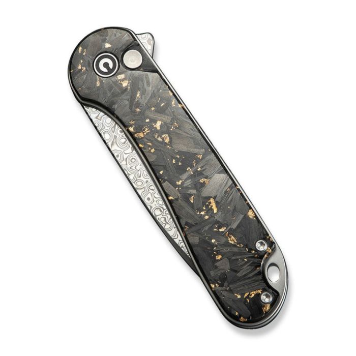 Ніж складаний кишеньковий Civivi Elementum II, (7.5 см) Damascus / Carbon Fiber & Resin