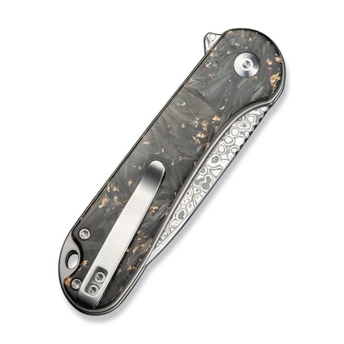 Ніж складаний кишеньковий Civivi Elementum II, (7.5 см) Damascus / Carbon Fiber & Resin