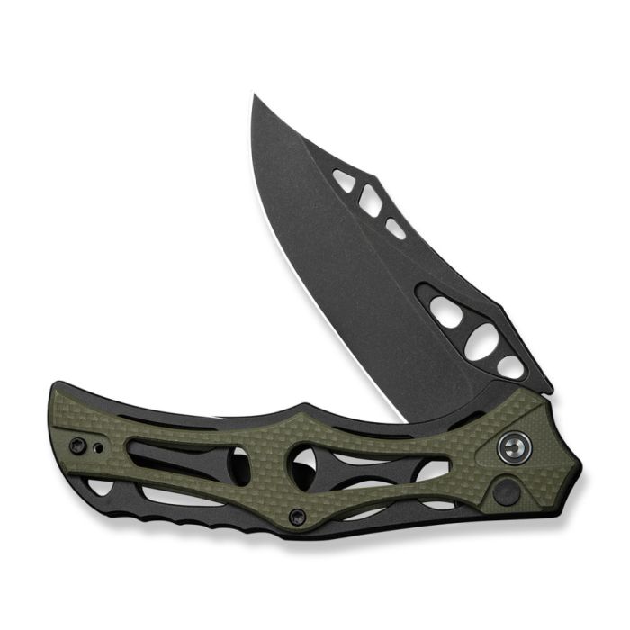 Ніж складаний туристичний Civivi Biophase, (8.9 см) Nitro-V / Aluminum & G10 чорно-зелений