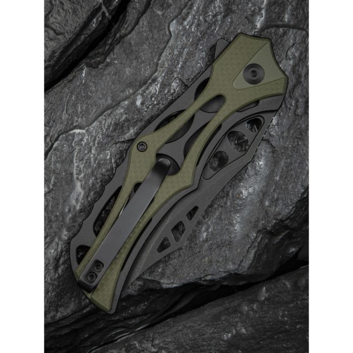 Ніж складаний туристичний Civivi Biophase, (8.9 см) Nitro-V / Aluminum & G10 чорно-зелений