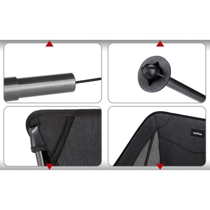 Крісло складане Naturehike Stellaluna L04 CNK2450JJ015, розмір L, алюміній, чорне