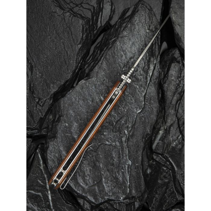 Ніж складаний туристичний Civivi Placoid, (9.3 см) Damascus / Guibourtia Wood