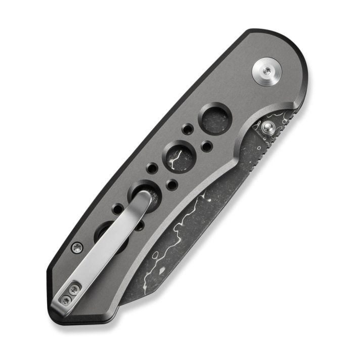 Ніж складаний туристичний Civivi Pragma Prime, (8.9 см) Damascus / Aluminum сірий