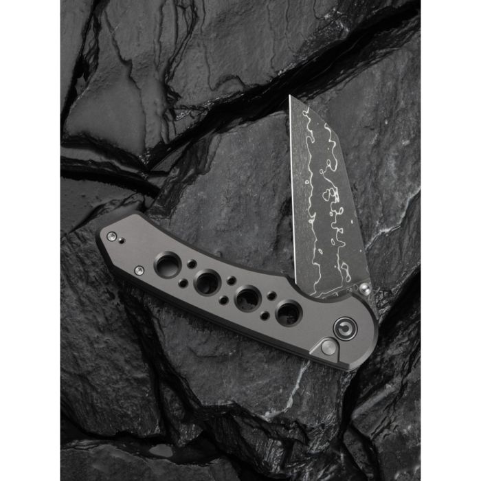 Ніж складаний туристичний Civivi Pragma Prime, (8.9 см) Damascus / Aluminum сірий