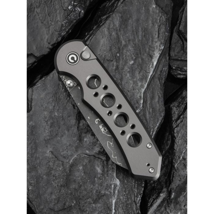 Ніж складаний туристичний Civivi Pragma Prime, (8.9 см) Damascus / Aluminum сірий