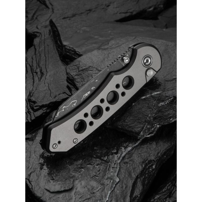Ніж складаний туристичний Civivi Pragma Prime, (8.9 см) Damascus / Aluminum сірий