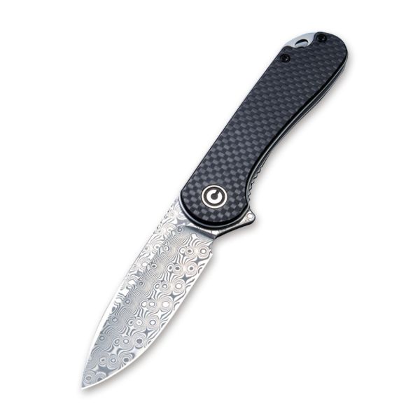 Ніж складаний кишеньковий Civivi Elementum, (7.5 см) Damascus / Carbon Fiber & G10