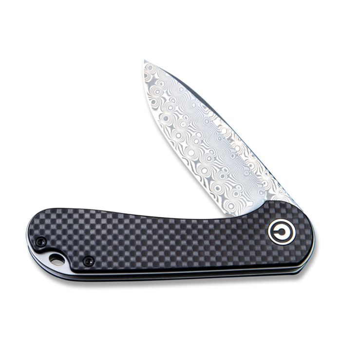Ніж складаний кишеньковий Civivi Elementum, (7.5 см) Damascus / Carbon Fiber & G10