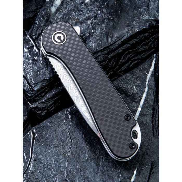 Ніж складаний кишеньковий Civivi Elementum, (7.5 см) Damascus / Carbon Fiber & G10