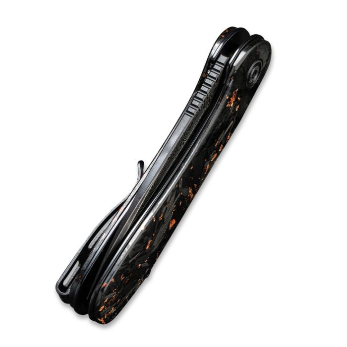 Ніж складаний кишеньковий Civivi Elementum, (7.5 см) Damascus / Carbon Fiber чорний