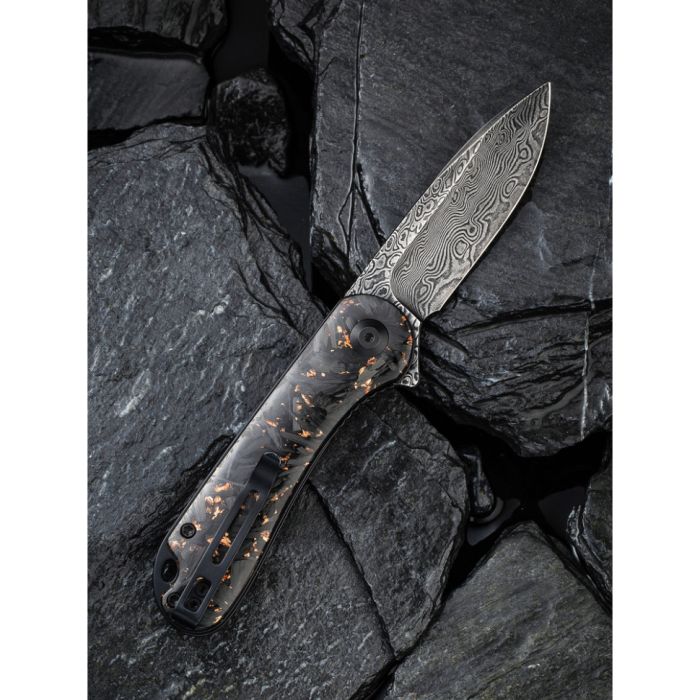 Ніж складаний кишеньковий Civivi Elementum, (7.5 см) Damascus / Carbon Fiber чорний