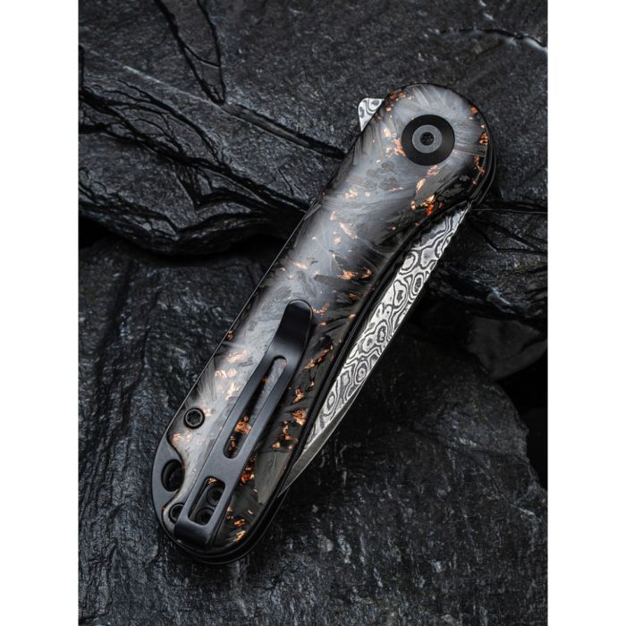 Ніж складаний кишеньковий Civivi Elementum, (7.5 см) Damascus / Carbon Fiber чорний