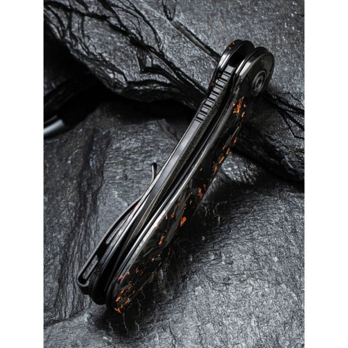 Ніж складаний кишеньковий Civivi Elementum, (7.5 см) Damascus / Carbon Fiber чорний