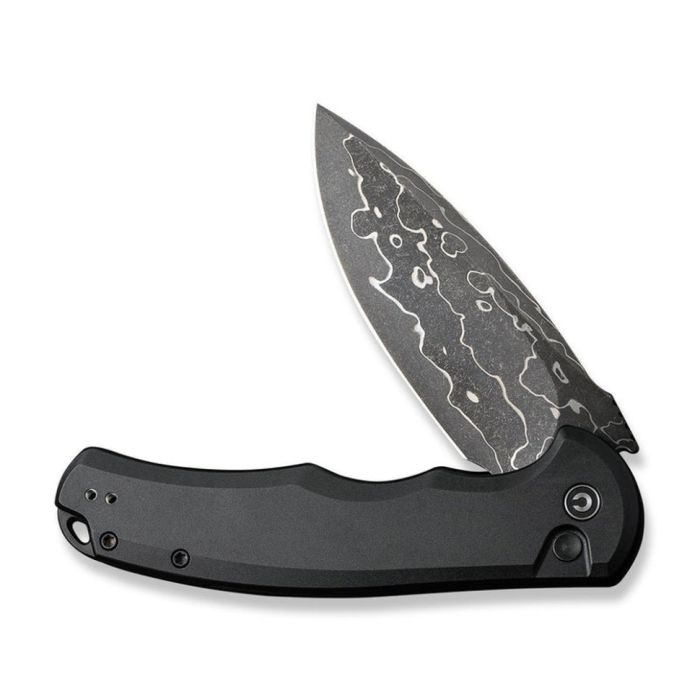 Ніж складаний туристичний Civivi Praxis,  (9.5 см) Damascus / Aluminum чорний
