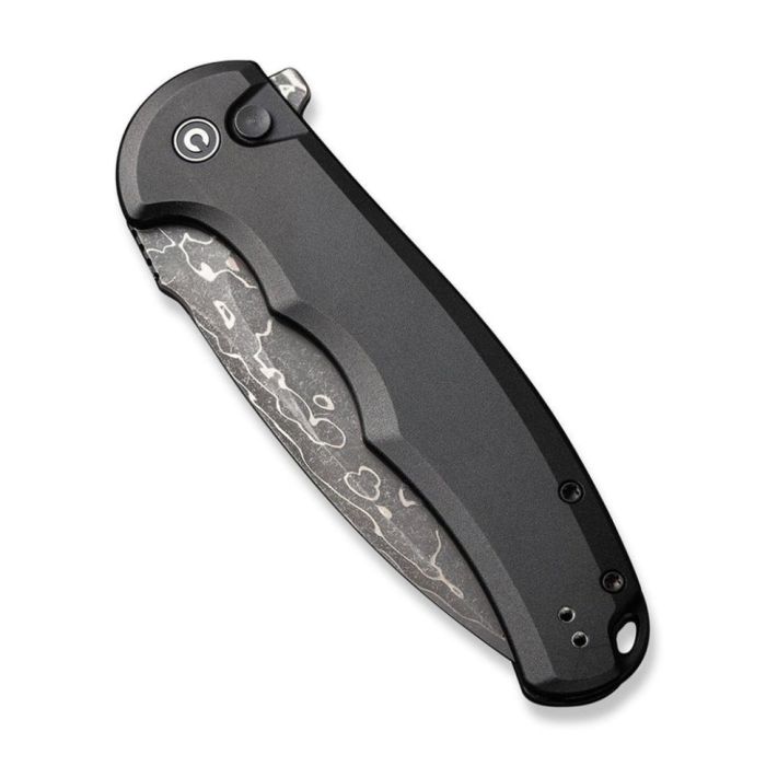 Ніж складаний туристичний Civivi Praxis,  (9.5 см) Damascus / Aluminum чорний