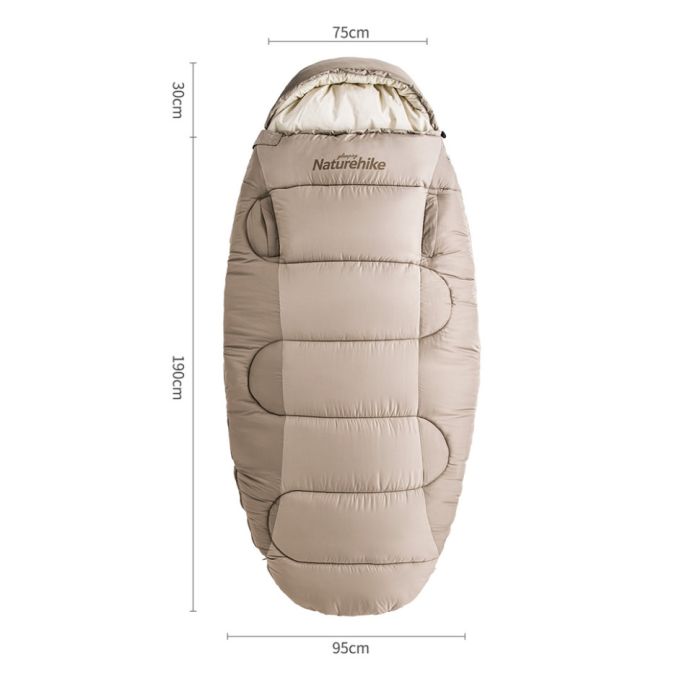 Спальний мішок овальний Naturehike PS300 CNK2350WS026, бежевий