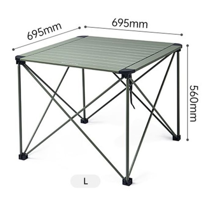 Складаний стіл Naturehike CNK2450JJ013, L, алюміній, сірий