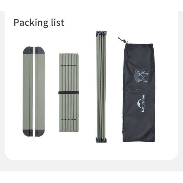 Складаний стіл Naturehike CNK2450JJ013, L, алюміній, сірий
