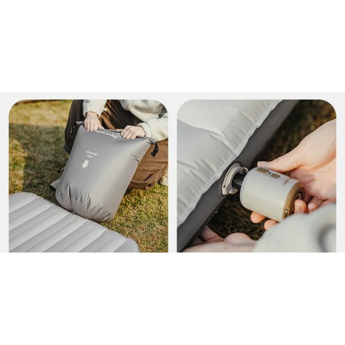 Матрац туристичний надувний одномісний Naturehike CNK2450WS034, 198х68х9.5 см, коричневий, для кемпінгу із мішком для надування